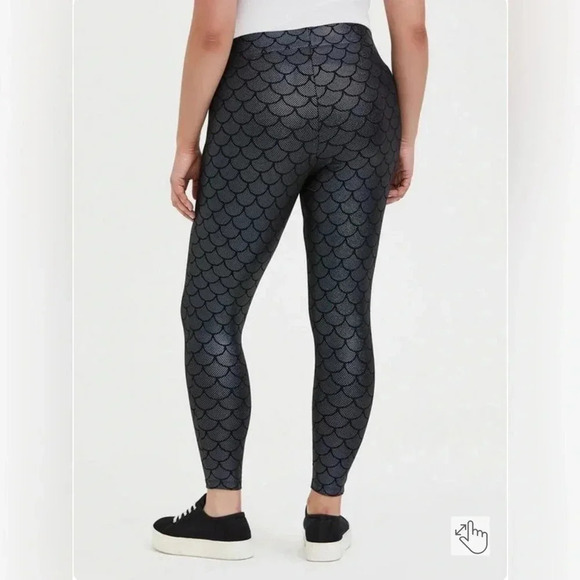 Torrid Full Length Signature Waist Foil Legging Mermaid Foil Stretchy Comfort - Picture 3 of 9